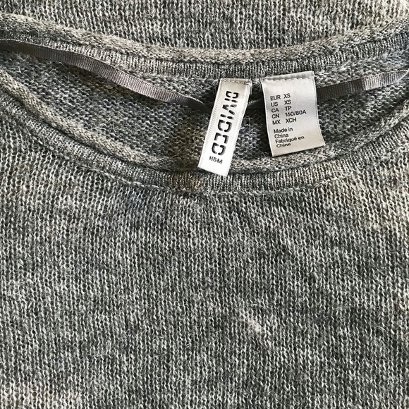 H&M Distressed Ripped Grey Knit Sweater - Picture 4 of 4